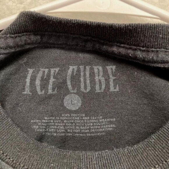 Ice Cube Mens T Shirt Sz Large Black Short Sleeve Crew Neck Peace Rap Tee Music - Picture 4 of 7
